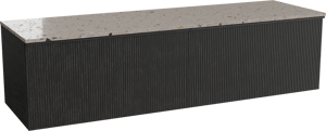 Balmani Forma zwevend badkamermeubel 180 x 55 cm zwarte eik met Stretto enkel of dubbel tablet in terrazzo greige terrazzo, Verticale symmetrische rechte ribbel