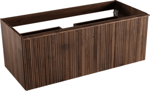 Balmani Forma zwevende wastafelonderkast 120 x 55 cm Amerikaanse notelaar 2 lades vert. asym. groef