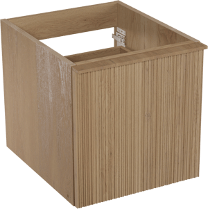 Balmani Forma zwevende wastafelonderkast 45 x 55 cm natuur eik 2 lades vert. asym. groef