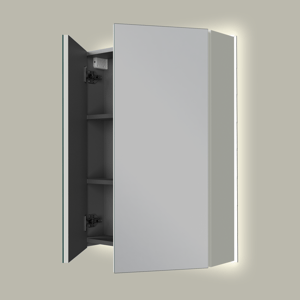 Linie Montro spiegelkast 60 x 75 cm greige met spiegelverlichting