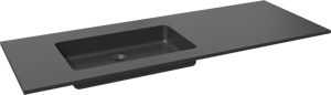 Storke Scuro asymmetrisch linkse wastafel mat kwarts 140 x 52 cm combinatie kast 45 cm