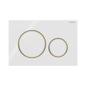 Sigma20 rond bedieningspaneel glanzend wit/glanzend goud voor Sigma UP320 of UP720 inbouwreservoir