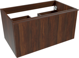 Balmani Forma zwevende wastafelonderkast 90 x 55 cm Amerikaans notenhout 2 lades vert. sym. groef