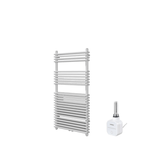 Vipera Alegria sèche-serviettes Doublé 60 x 120 cm chauffage électrique blanc mat raccordement latéral et central possible 1000W, résistance incluse