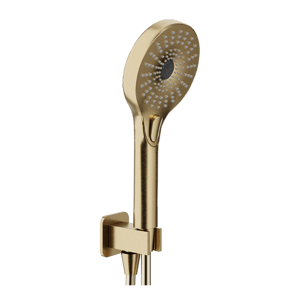 Blaufoss Onos Pommeau de douche set avec coude de raccordement 3 fonctions jet Brushed Champagne Gold