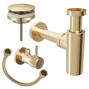Santeg set d'installation pour vasques lave-mains Brushed Champagne Gold