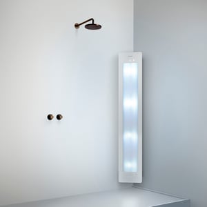 Sunshower Plus L d'angle en saillie en blanc avec lumière infrarouge et UV