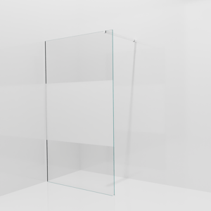 Balmani Modular douche à l'italienne: 120 x 200 cm, Verre transparent avec bande mate, Profil Chrome brillant