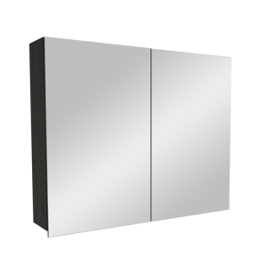 Balmani Lucida Spiegelschrank Bad: 90 x 72 cm, Eiche Schwarz
