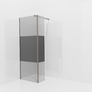 Balmani Modular inloopdouche met vaste zijwand: 80 x 200 cm, Rookglas met matte strook, Brushed GunMetal profielen