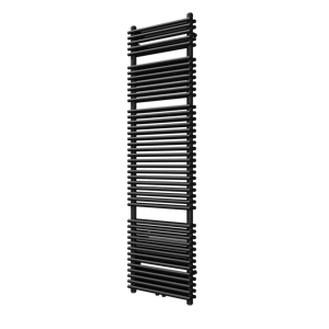 Vipera Alegria dubbele handdoekradiator 50 x 180 cm centrale verwarming mat zwart zij- en middenaansluiting 1.688W