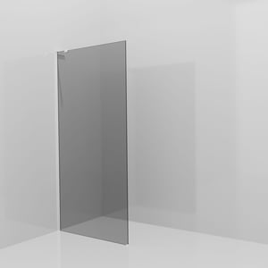 Balmani Modular Walk-In Dusche: 100 x 200 cm, Rauchglas, Profil Chrom glänzend mit L-Shape