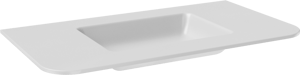 Balmani Moon enkele wastafel mat witte Solid Surface 100 x 55 cm