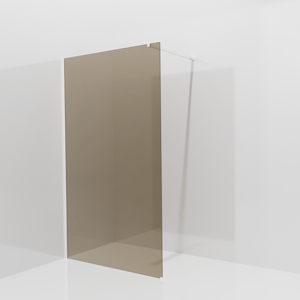 Balmani Modular inloopdouche: 120 x 200 cm, Brons glas, Mat witte profielen