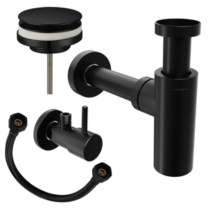 Santeg set d'installation pour vasques lave-mains noir mat