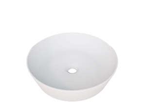 Balmani Still Aufsatzwaschbecken: Solid Surface, matt, rund, Ø 42.5 cm
