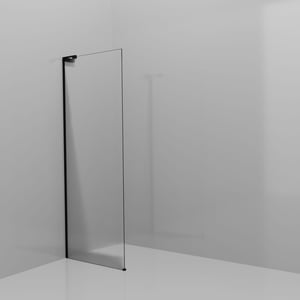 Balmani Modular inloopdouche: 80 x 200 cm, Ribs met coating, Mat zwarte profielen met L-Shape