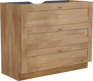 Linie Classo staande wastafelonderkast 100 x 46 cm natuur eik 3 lades