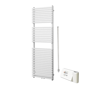 Vipera Vesuvio sèche-serviettes Simple 50 x 150 cm chauffage électrique blanc mat raccordement latéral et central possible 750W, résistance incluse