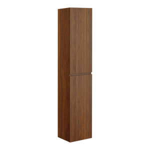 Linie Lado Ribs zwevende kolomkast notenhout 35 x 30 x 170 cm vert. sym. groef