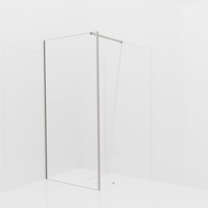 Balmani Modular douche à l'italienne avec paroi latérale fixe: 100 x 200 cm, Verre transparent, avec coating, Profil Brushed Inox