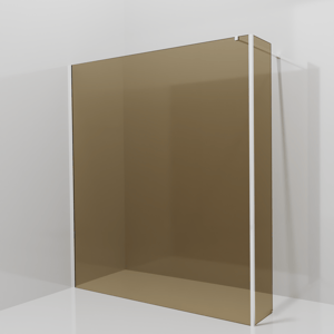 Balmani Modular Walk-In Dusche mit fester Seitenwand: 180 x 200 cm, Bronze Glas, inklusive Coating, Profil Chrom glänzend