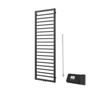 Vipera Listona sèche-serviettes Simple 50 x 180 cm chauffage électrique noir mat raccordement latéral et central possible 750W, résistance incluse