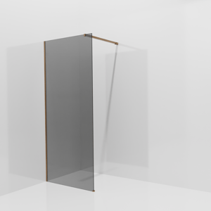 Balmani Modular inloopdouche: 90 x 200 cm, Rookglas, Brushed Rosegold profielen