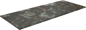 Balmani Stretto Einzel- oder Doppelwaschtischplatte, Portoro Marmor gold, 135 x 55 cm