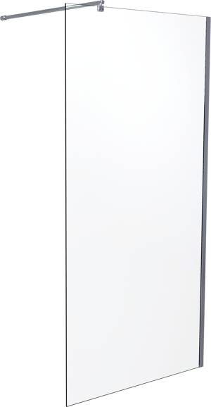SanyOne Walk-In Dusche: 100 x 195 cm, Klarglas, Chrom Profil, glänzend