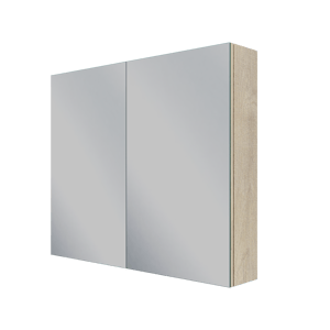Linie Montro Spiegelschrank Bad: 90 x 75 cm, Eiche Natur