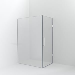 Balmani Modular inloopdouche met deur: 140 x 200 cm met deur 90 cm, Helder glas, Mat witte profielen