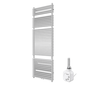 Vipera Alegria sèche-serviettes Doublé 60 x 180 cm chauffage électrique blanc brillant raccordement latéral et central possible 1500W, résistance incluse