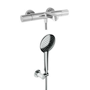 Blaufoss Orion robinet de bain robinet thermostatique montage mural extérieur chrome brillant