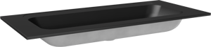 Balmani Tablo Strada lavabo simple pour 2 trous de robinet top solid noire matte 120 x 55 cm