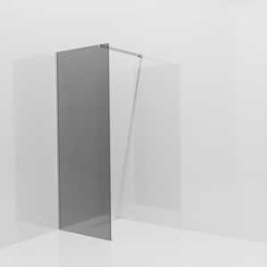 Balmani Modular Walk-In Dusche: 80 x 200 cm, Rauchglas, inklusive Coating, Profil Brushed CoolMetal