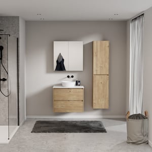Storke Seda meuble salle de bains avec tablette pour vasques Tavola