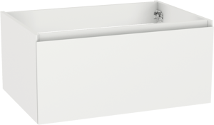 Storke Edge hängender Waschbeckenunterschrank: 75 x 52 cm, Weiß matt, 1 Schublade
