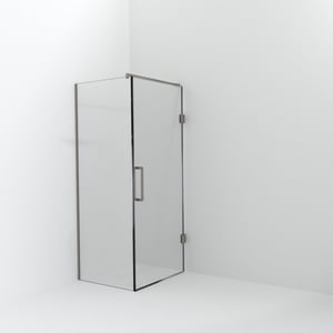 Balmani Modular douche à l'italienne avec porte: 80 x 200 cm avec porte 90 cm, Verre transparent avec coating, Profil Brushed CoolMetal