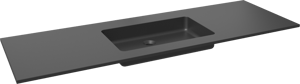 Storke Scuro enkele wastafel mat kwarts 155 x 52 cm