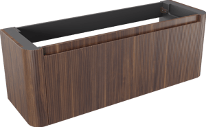Storke Soft meuble sous-lavabo suspendu 140 x 46 cm Noyer 2 tiroirs Nervure sym. vert.