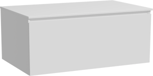 Storke Edge meuble salle de bains suspendu 85 x 52 cm blanc brillant avec Tavola tablette simple en solid surface blanc mat