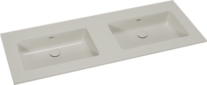 Storke Diva double vasque top solid soie grise matte 130 x 52 cm