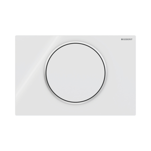 Sigma10 plaque de déclenchement ronde, blanc brillant/chrome brillant pour Sigma UP320 ou UP720 bâti-support