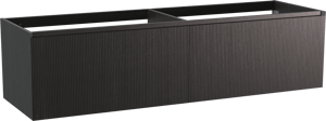 Balmani Fila by Mitra hängender Waschbeckenunterschrank: 180 x 55 cm, Eiche Schwarz, 4 Schubladen