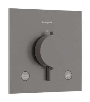 Hansgrohe Ecostat Comfort E inbouw thermostaat 2 uitgangen Brushed Black Chrome EN1717