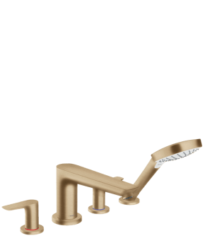 Hansgrohe Talis robinet de bain sur gorge 4 trous avec douchette Brushed Bronze