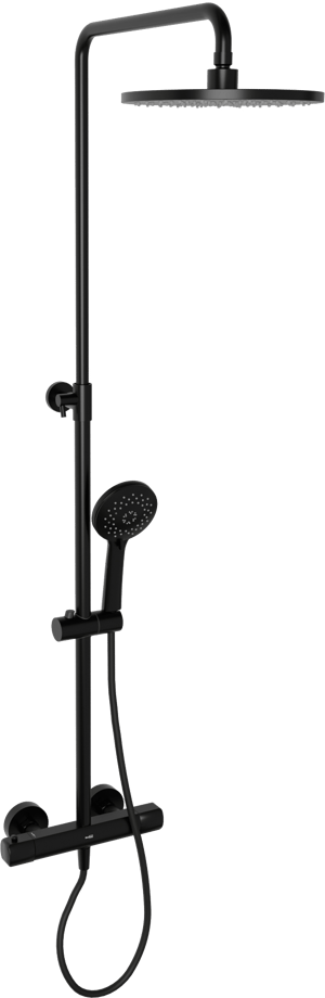 Blaufoss Bodan 250 Duschsystem: Schwarz Matt