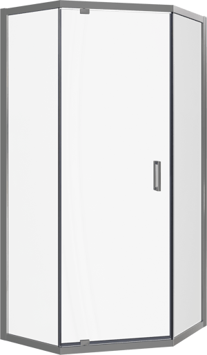 Luca Varess Vidor douchehoek vijfhoek 90 x 90 cm helder glas glanzend chroom profiel