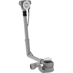 Geberit Uniflex Pushcontrol Badewannenablauf mit Überlauf, chrom